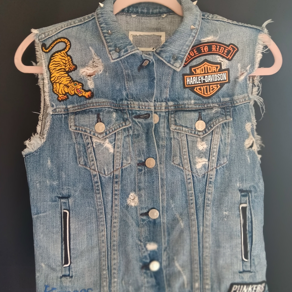 Girls Biker Vest Harley Biker